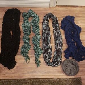 Scarves and hat